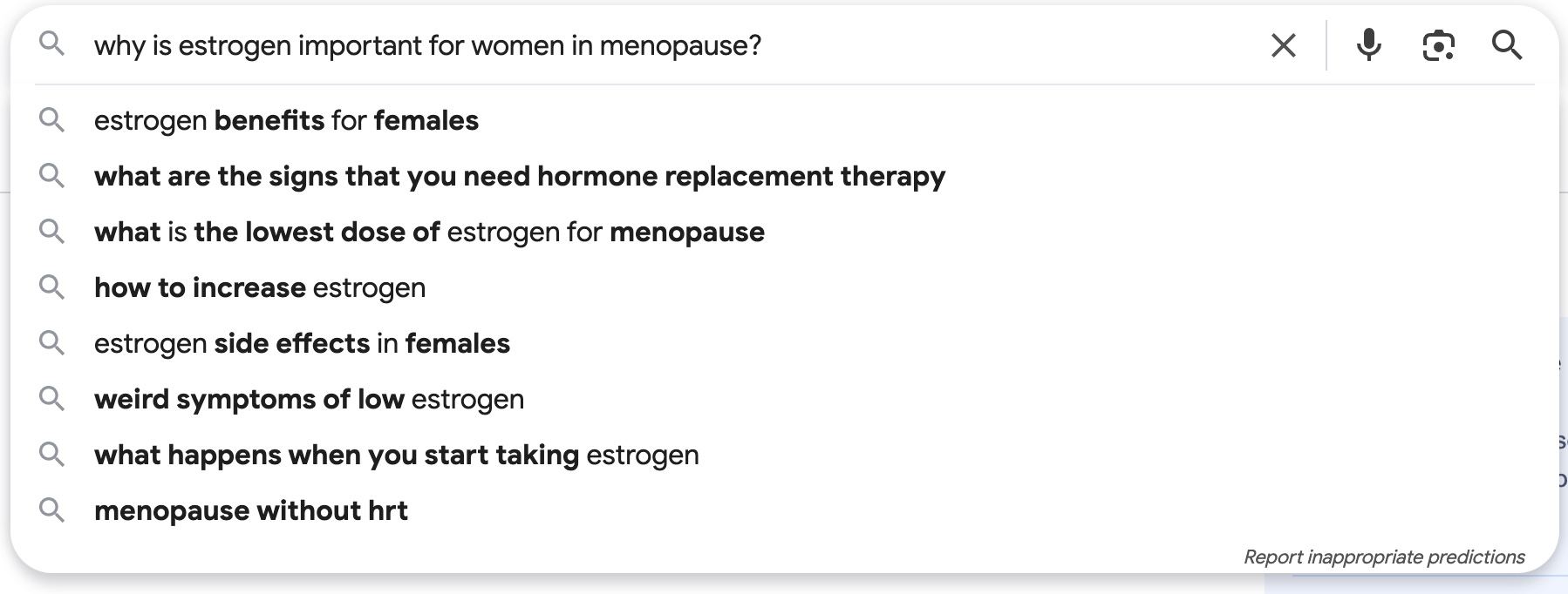 Google Search Query Drop-Down