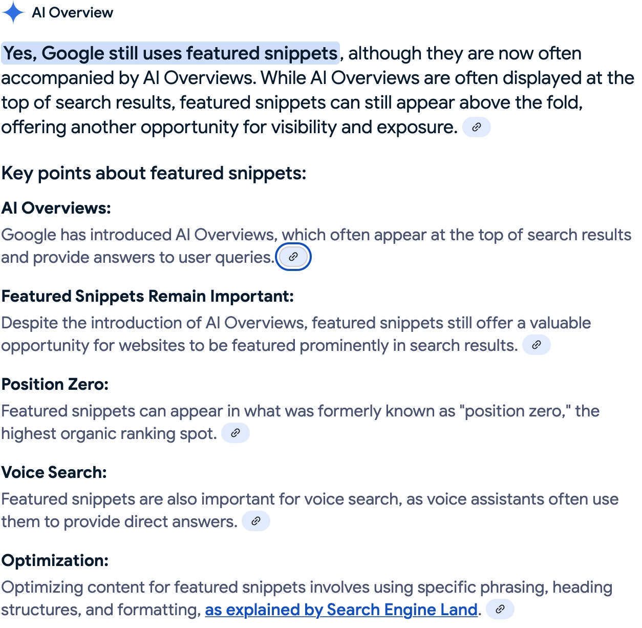 What Google says about featured snippets